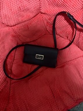 Kate Spade Black Leather Crossbody with removable strap